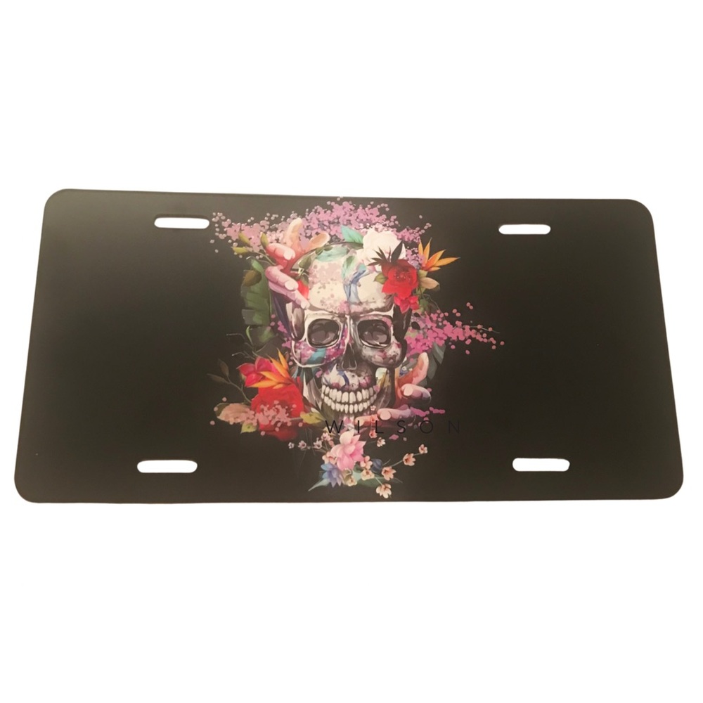 NEW💀 Skull Pink Goth License Plate Aluminum 4Holes Car Sedan SUV Truck Standard